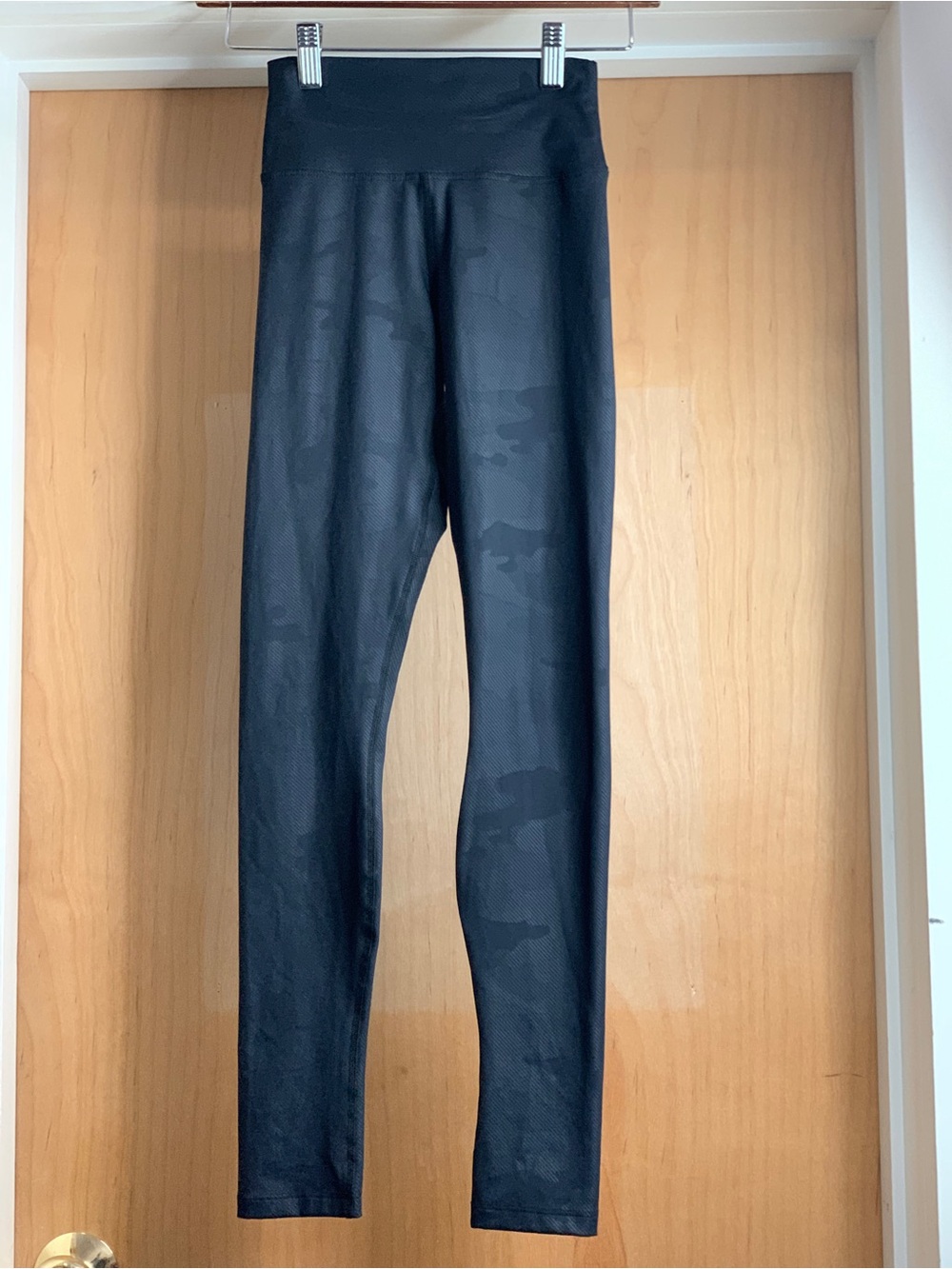 Montiel High-Waist Womens Black Camo Performance Pants Size-X-Small 0-2 Edgy Gym